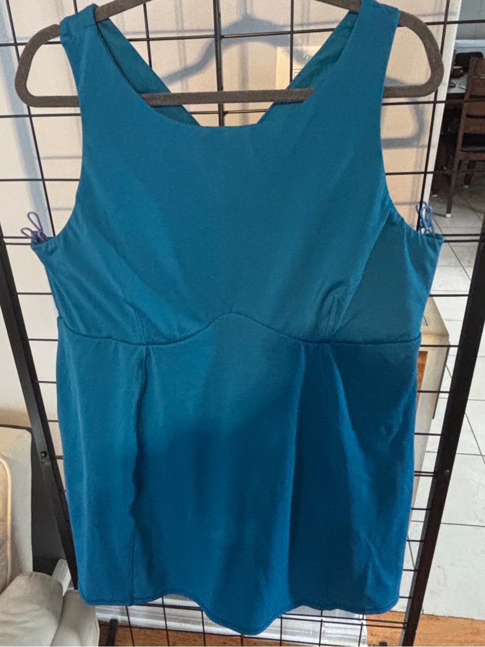 Adore Me Sleeveless Blue Athletic Dress with Built in Shorts and Bra EUC